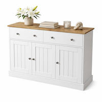 SIDEBOARD aus Spanplatte 120x36x80,5 cm Weiß und Holzfarbe mit 3 Türen und 2 Schubladen - Weiß, Holzwerkstoff (120/80.5/36cm) - IVMEU