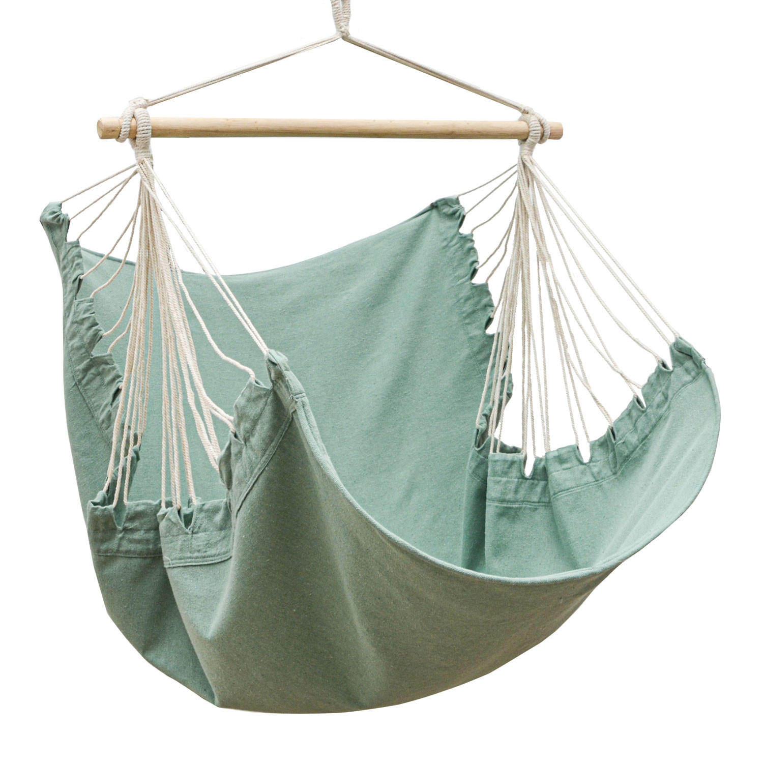 XL HÄNGESESSEL 155/125 cm Belastbar bis 100kg Salbeigrün - Grün, Textil (125/140/155cm) - Amanka