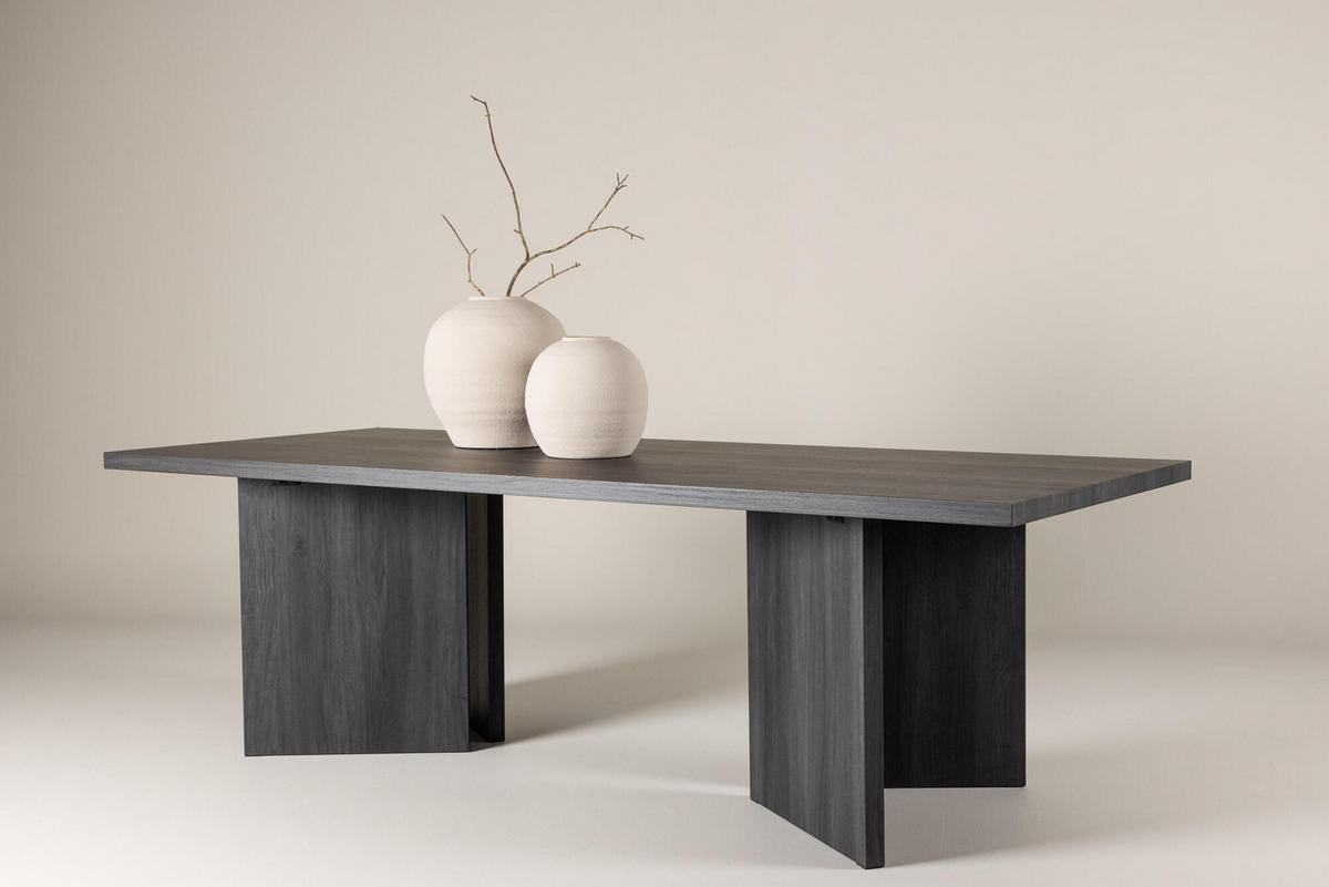 ESSTISCH BASSHOLMEN Schwarz 100x240x75 cm - Schwarz, Holzwerkstoff (240/100/75cm) - FURNLUX