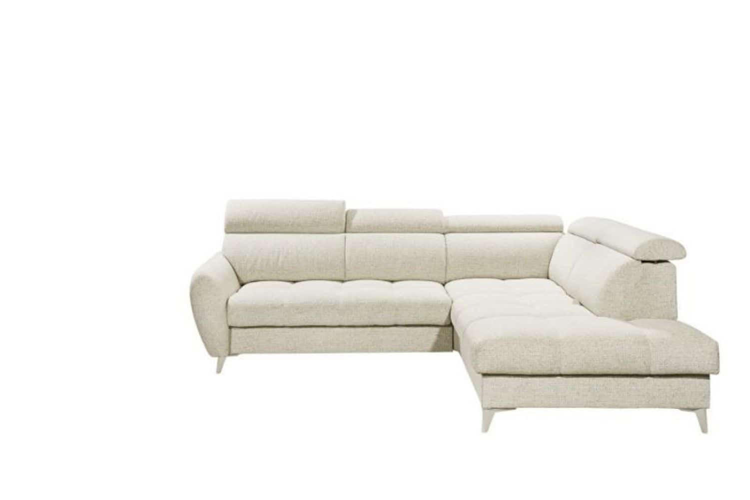 ECKSOFA mit elektrischer Sitztiefenverstellung und Bettkasten - Taupe/Chromfarben, Holz/Holzwerkstoff (216/282cm) - ed exciting design