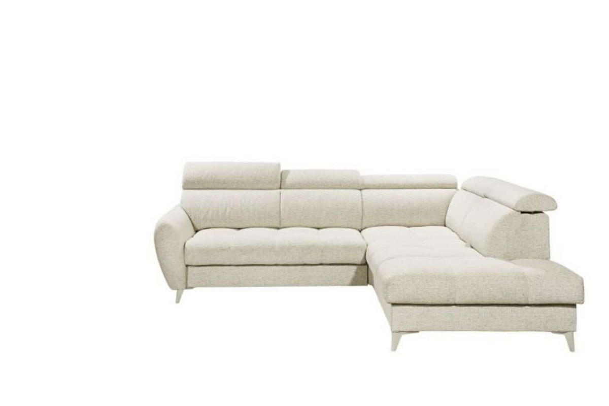 ECKSOFA mit elektrischer Sitztiefenverstellung und Bettkasten - Taupe/Chromfarben, Holz/Holzwerkstoff (216/282cm) - ed exciting design
