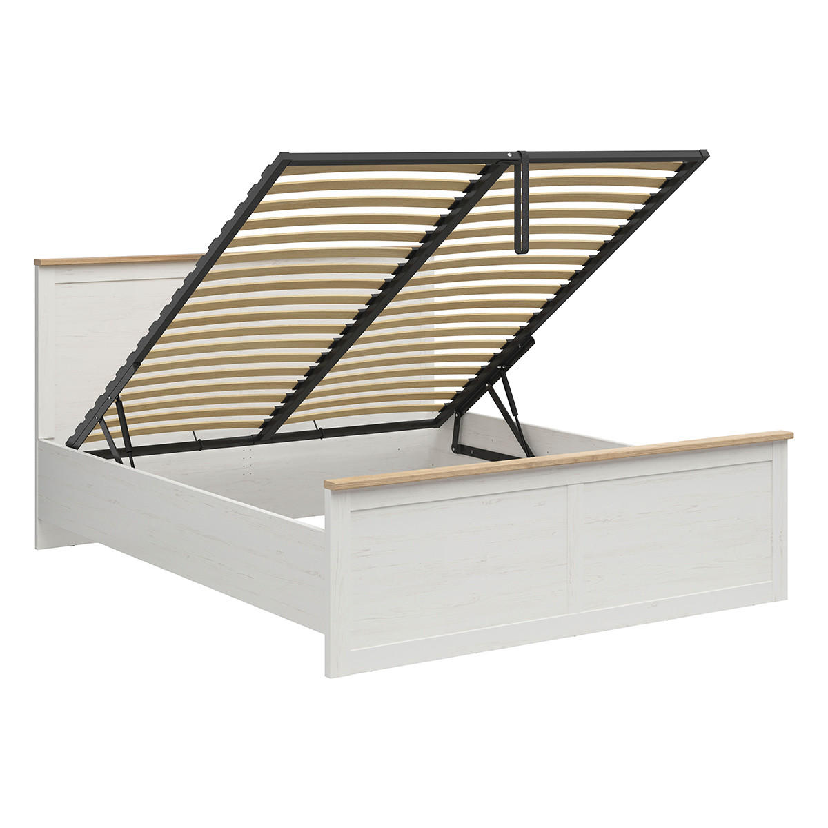 BOXBETT 180/200 Aksel Weiß - Weiß, Holzwerkstoff (180/200cm) - Petits-meubles