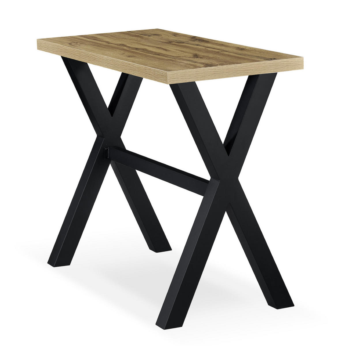 BARTISCH ARNE 120/60/105 cm - Hellbraun/Schwarz, Holzwerkstoff/Metall (60/120/105cm) - DUBI Möbel