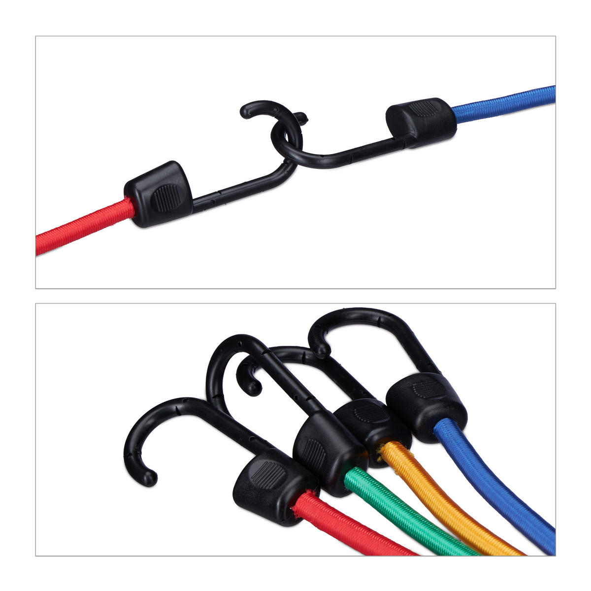 24xSPANNGUMMI - Multicolor, Kunststoff/Metall (1.5/3.5/103cm) - Relaxdays