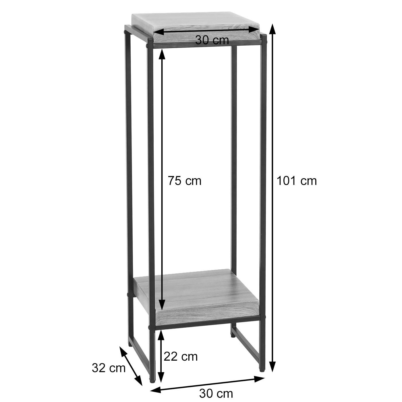 BLUMENTISCH quadratisch Grau - Grau, Holzwerkstoff (32/30/101cm) - MCW