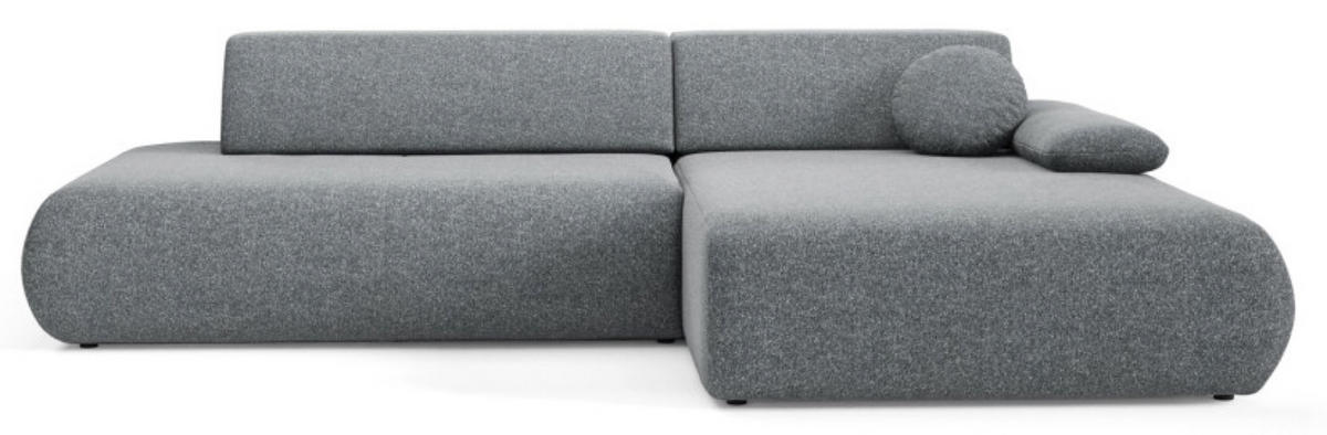 ECKSOFA Dunkelgrau PENTI Ausziehbar Mit Bettkasten Rechts - Dunkelgrau/Grau, Textil (173.5/286cm) - Sepro Meble