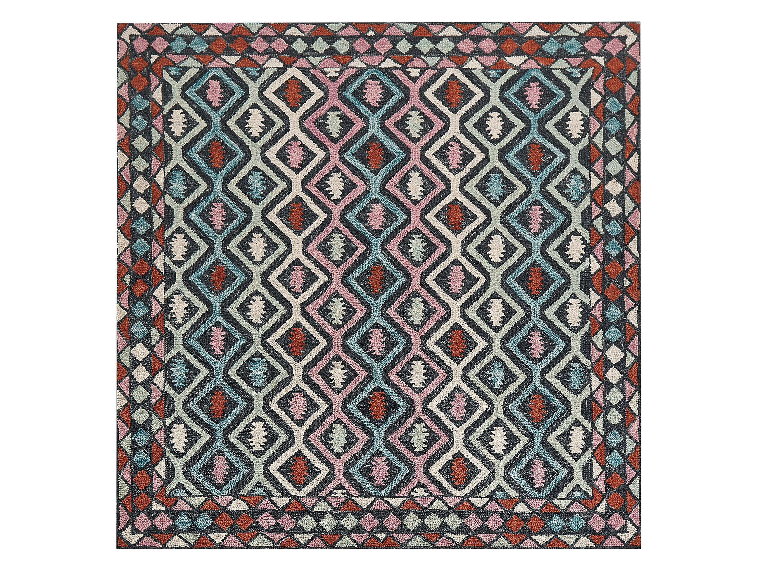 KURZFLOR-TEPPICH Haymana 200/200 cm - Multicolor, Textil (200/200cm) - Beliani