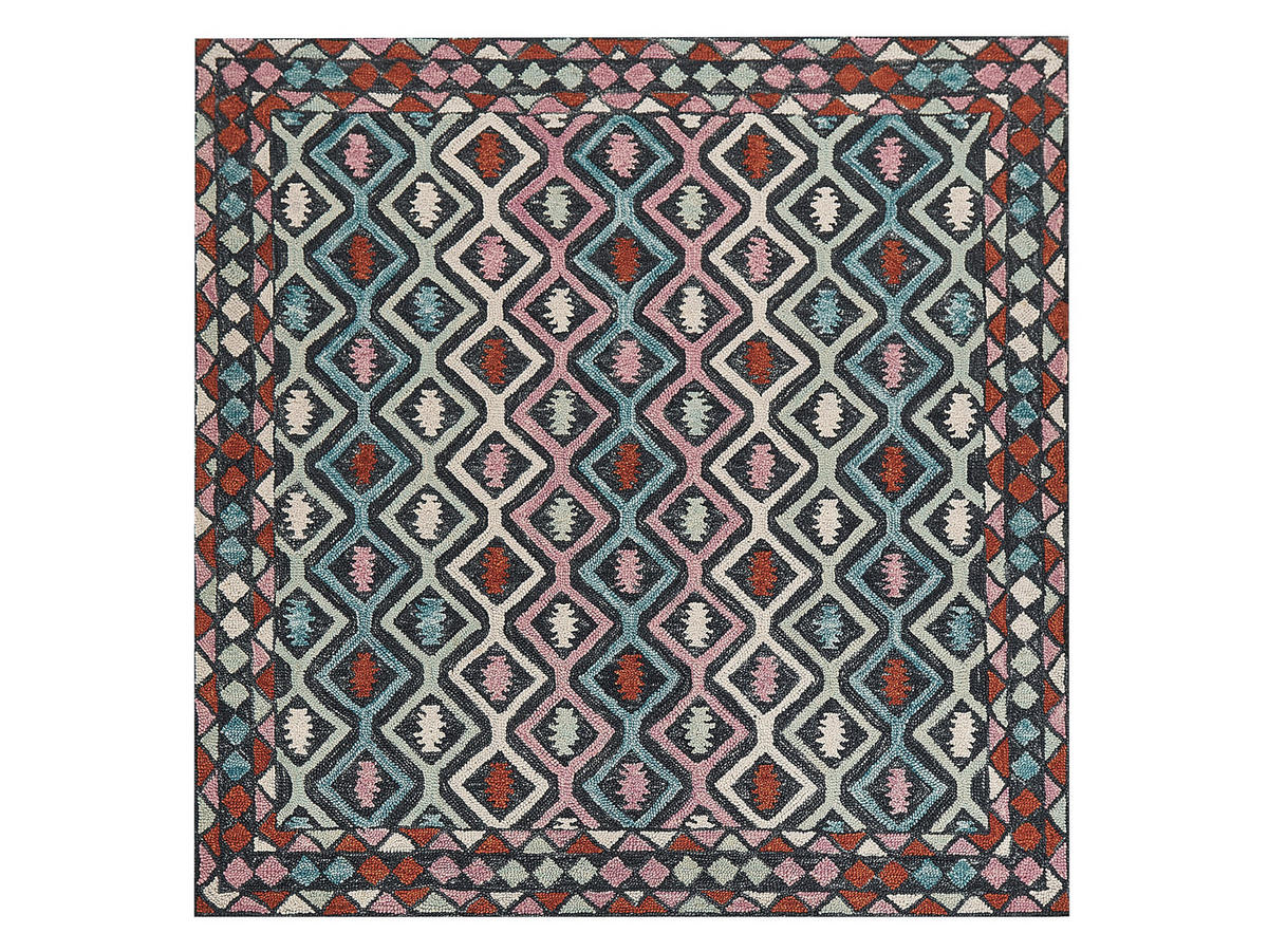 KURZFLOR-TEPPICH Haymana 200/200 cm - Multicolor, Textil (200/200cm) - Beliani
