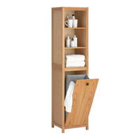 HOCHSCHRANK mit Wäschesack - Hellbraun, Holzwerkstoff (40/172/35cm) - SoBuy