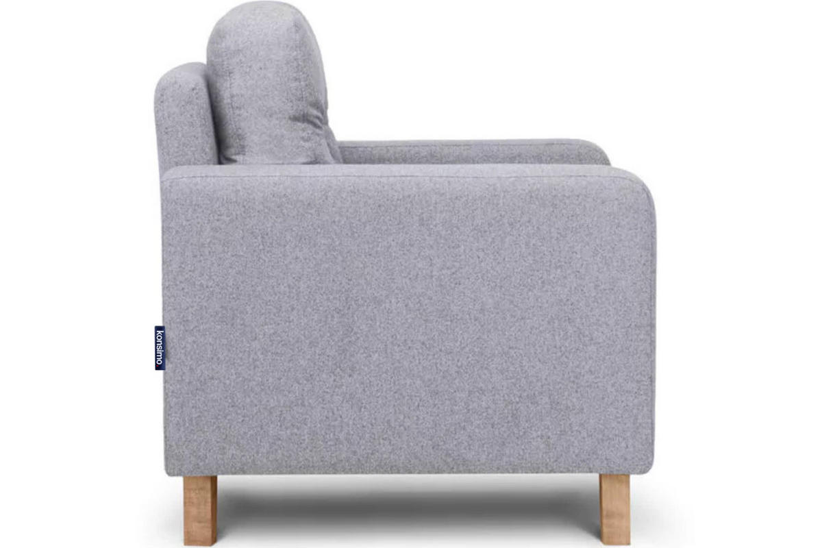 SESSEL ERISO mit Armlehnen und angenehmer Stoff zum Anfassen, Strukturstoff, hellgrau - Hellgrau/Braun, Textil (80/75/75cm) - KONSIMO®