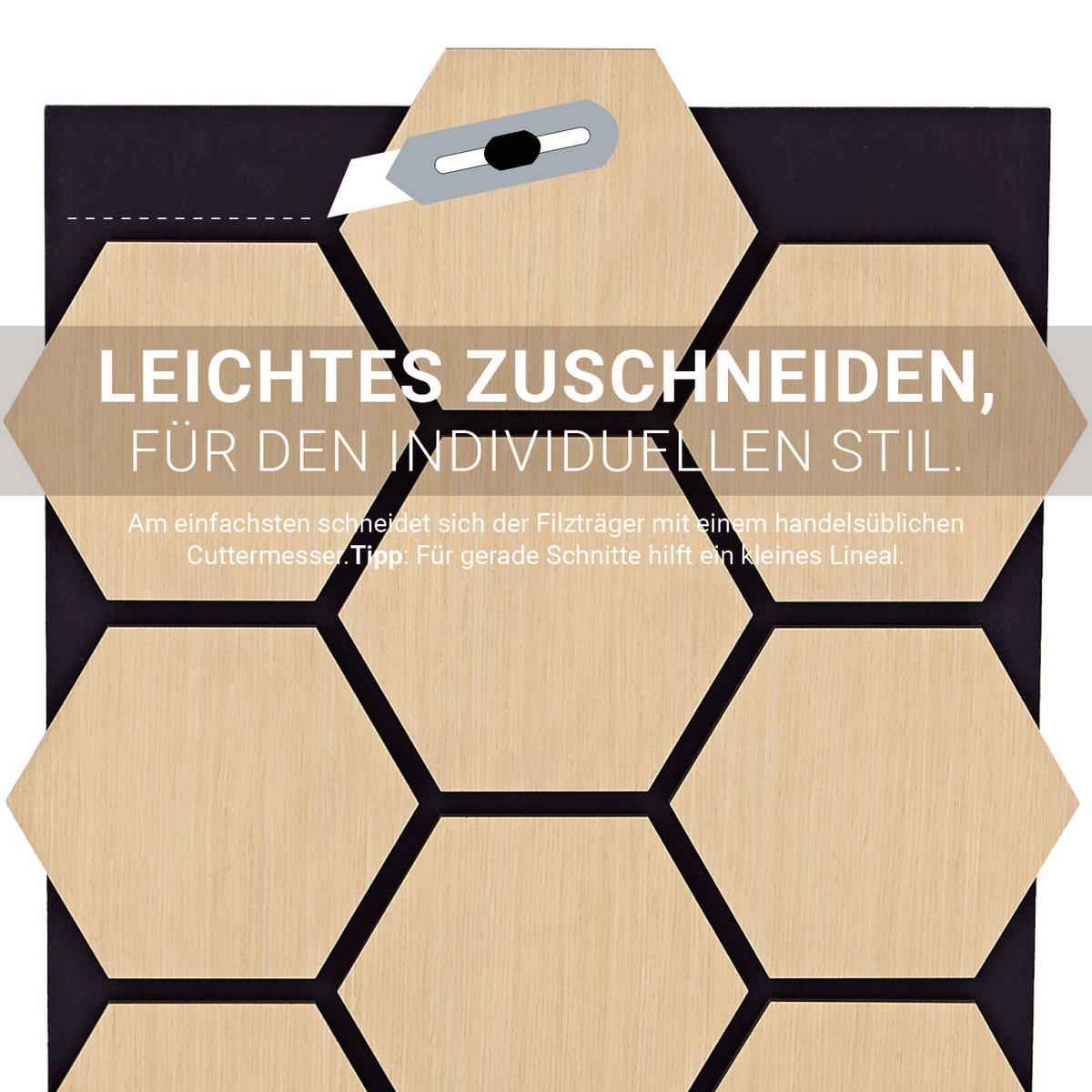 AKUSTIKPANEEL Hexagon Naturfarben 8 Stück - Naturfarben, Holz (62/76/2cm) - Homestyle4u