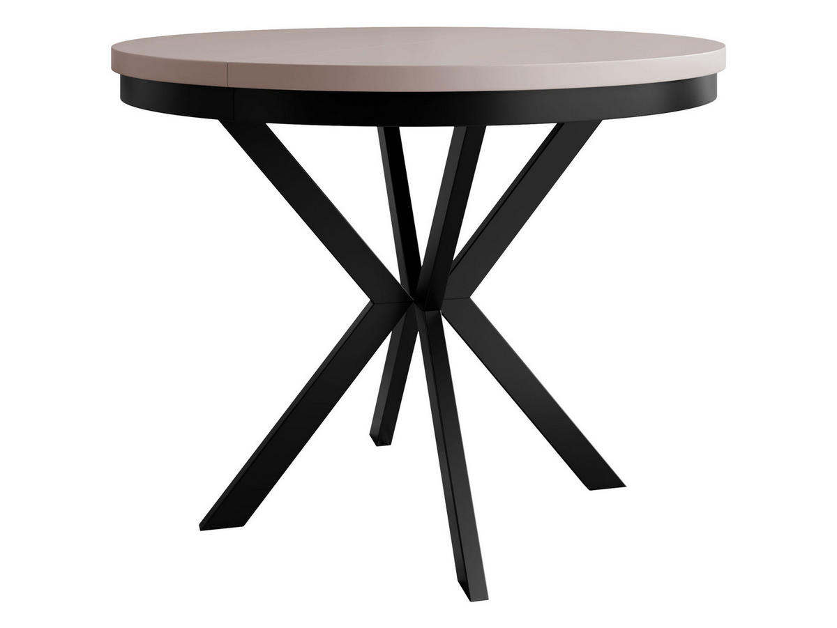 ESSTISCH ausziehbar Edder 90 - Kaschmir/Schwarz, Holzwerkstoff/Metall (90/90/76cm) - MIRJAN24