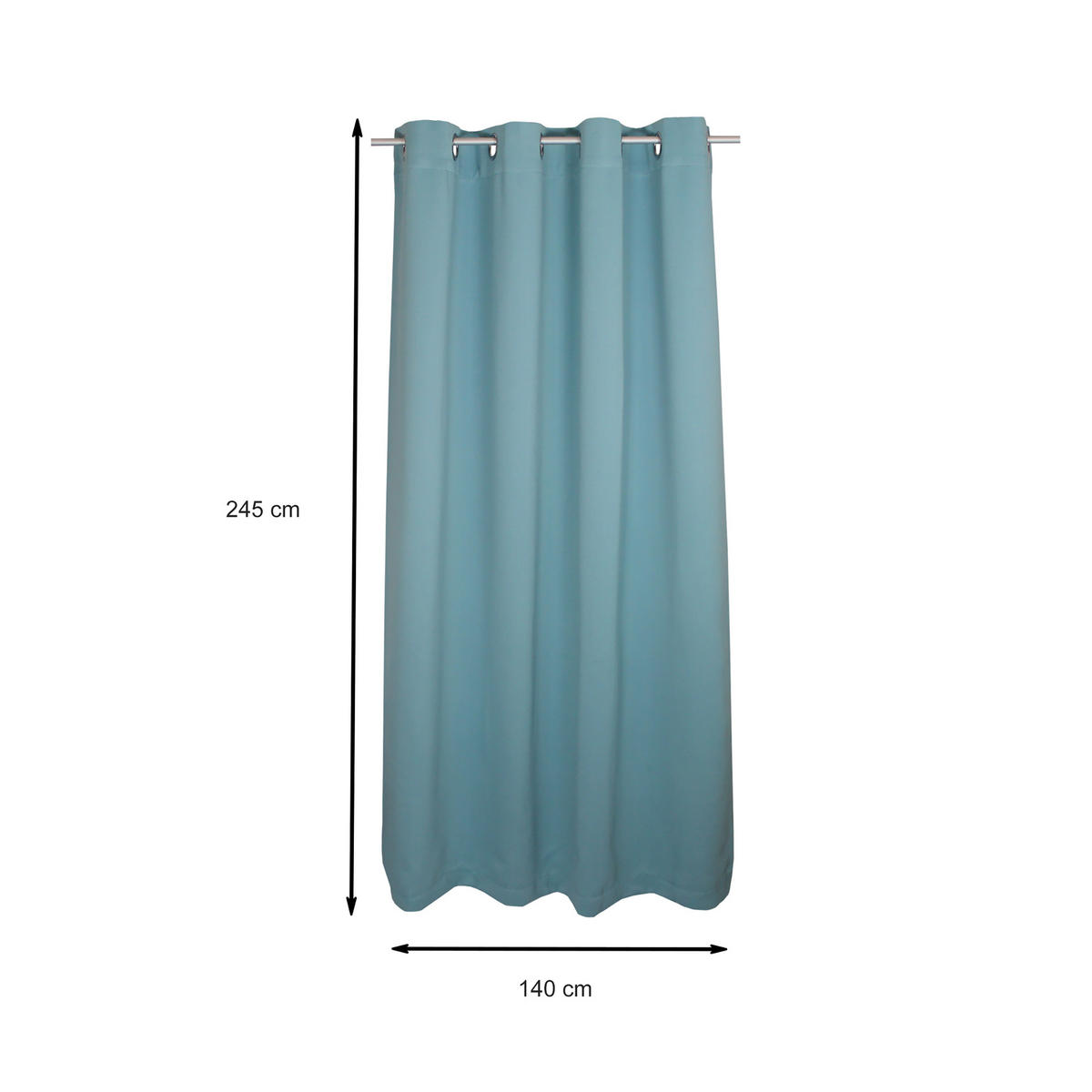 VERDUNKELUNGSVORHANG Ösen 140/245 cm Mint Blau - Hellblau, Textil (140/245cm) - TiborTex