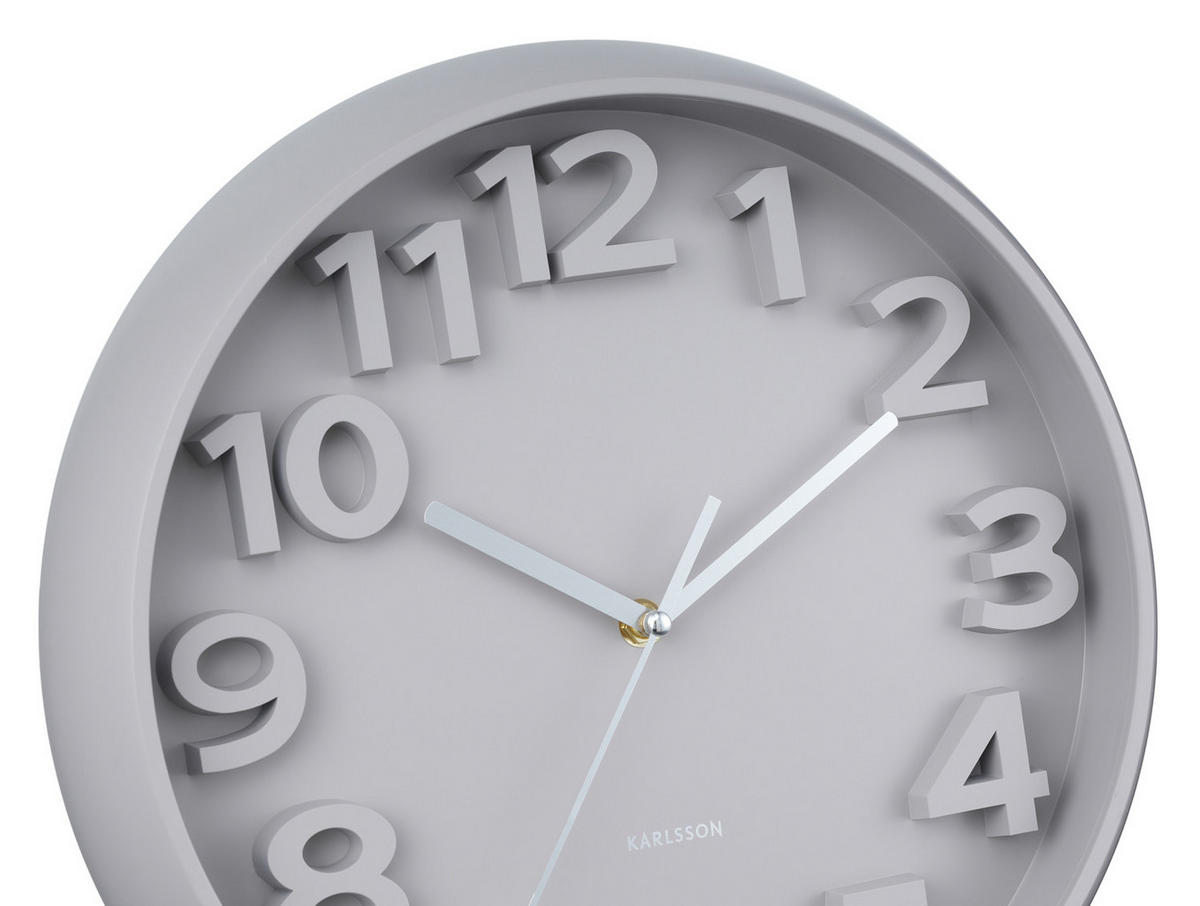 WANDUHR Elevated Ø33,5 cm - Grau, Kunststoff (33/5/33cm) - Karlsson