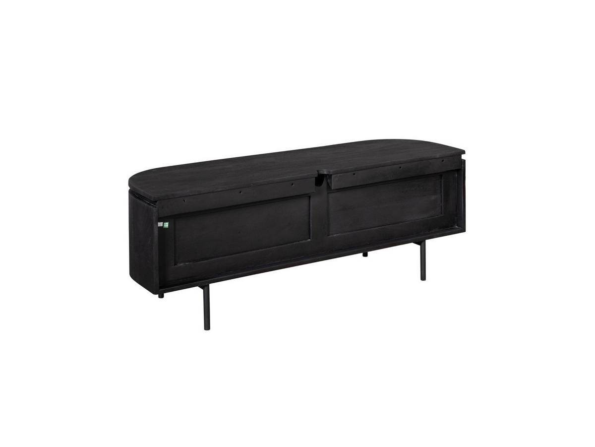 LOWBOARD Magnificent Mangoholz 120 cm / 35 cm Schwarz - Schwarz, Holz (120/30/35cm) - Villa Möbel