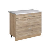 SPODNÍ SKŘÍŇKA KUCHYŇSKÉ LINKY R-Line, Sonoma/Zlatý mocný dub, 100 cm pracovná doska Mramor - Sonoma dub/barva dubu, kompozitní dřevo (100/81.6/60cm) - Vicco
