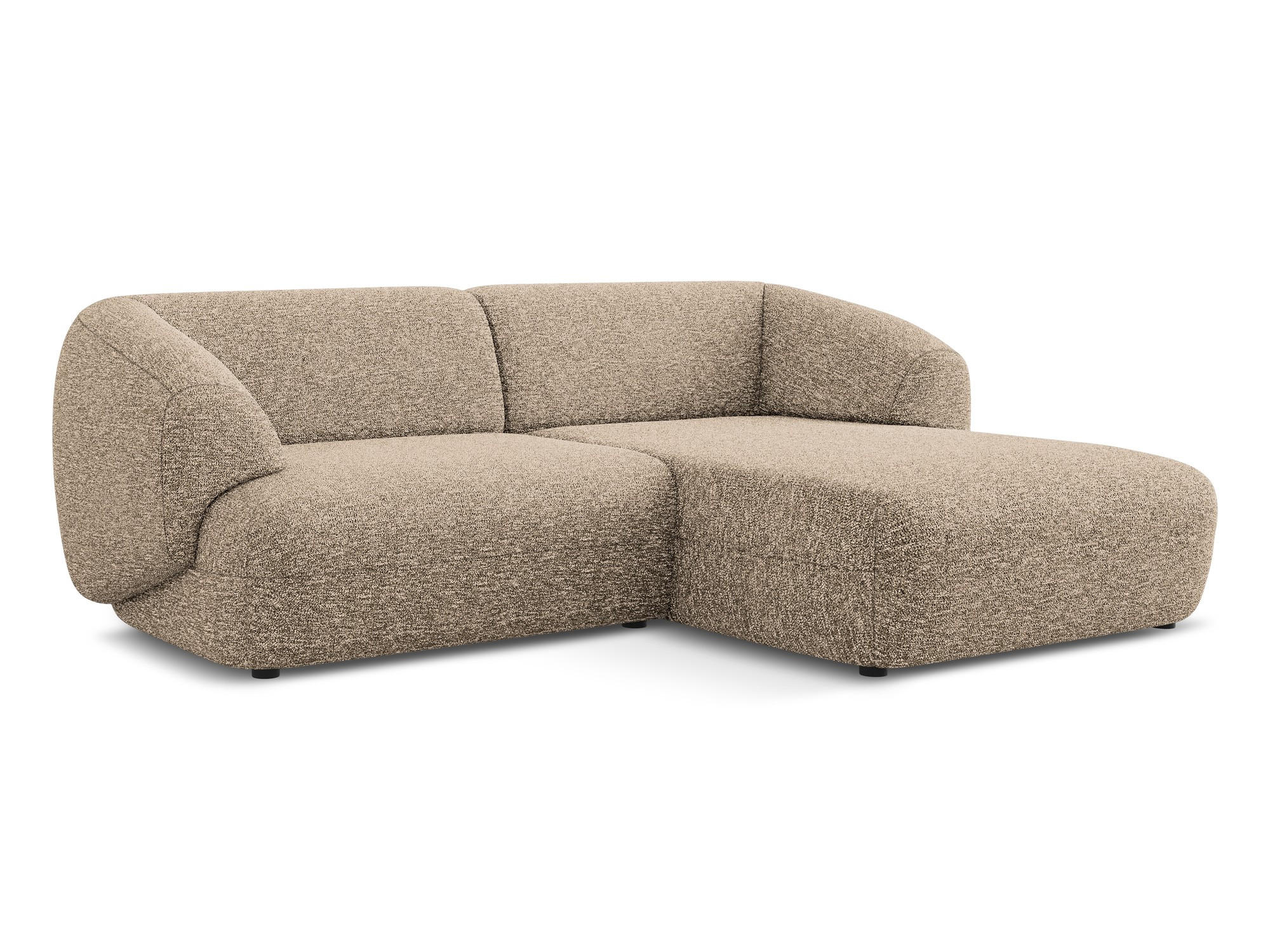 ECKSOFA rechts Strukturstoff Stoff Beige - Blau/Beige, Kunststoff/Textil (230/98cm) - Makamii