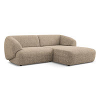 ECKSOFA rechts Strukturstoff Stoff Beige - Blau/Beige, Kunststoff/Textil (230/98cm) - Makamii