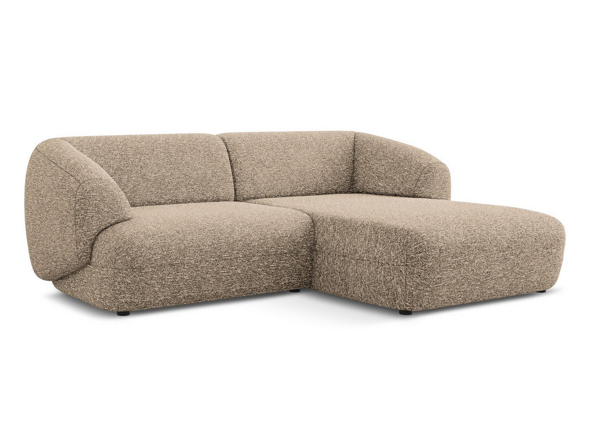 ECKSOFA rechts Strukturstoff Stoff Beige - Blau/Beige, Kunststoff/Textil (230/98cm) - Makamii
