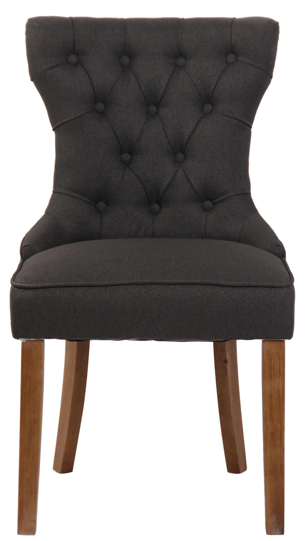 WOHNZIMMERSTUHL Stoff dunkelgrau - Dunkelgrau/Naturfarben, Holz/Textil (51/90/59cm) - CLP