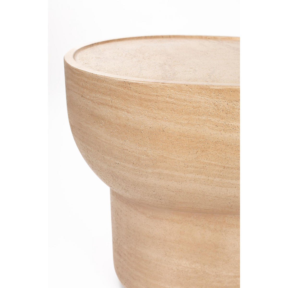 BEISTELLTISCH Noble Pill Oval 50x42 cm Beige - Beige, Stein (50/42/46cm) - Zuiver