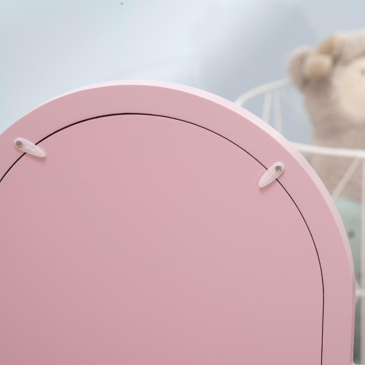 KINDERSCHMINKTISCH DE-18629 3 Spiegel, Schublade & Hocker Pink - Pink, Holzwerkstoff (32/85/52cm) - ComfortXL