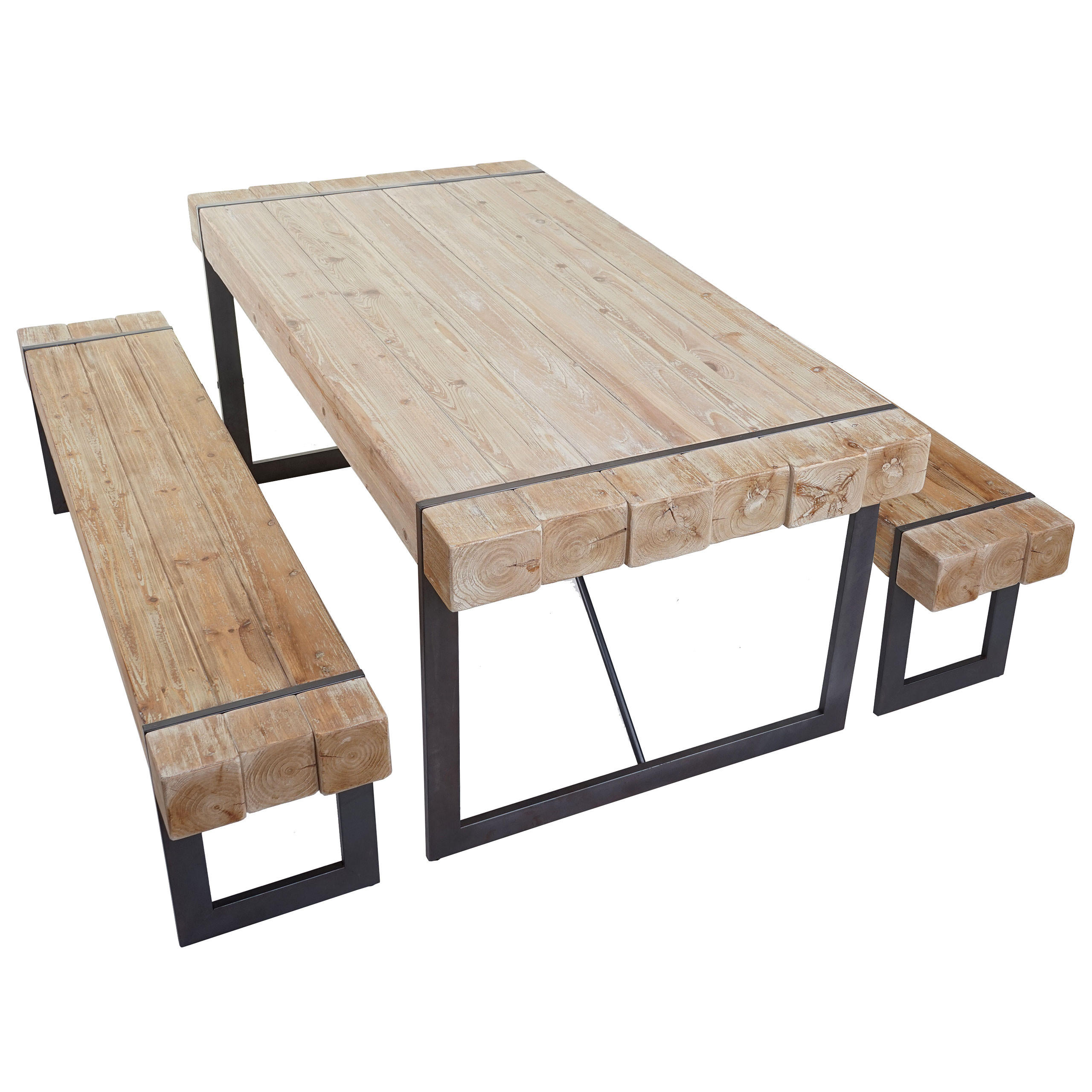 ESSZIMMERGARNITUR Eiche hell 3er-Set - Eiche Artisan, Holz (160/80/90cm) - MCW