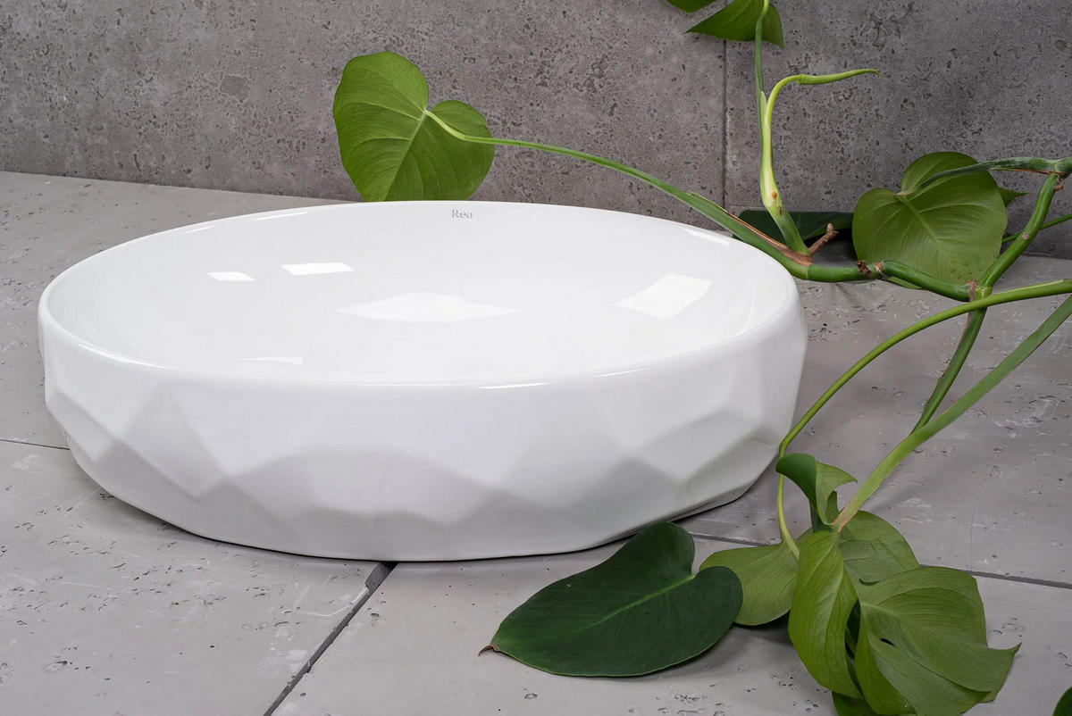 AUFSATZWASCHBECKEN Rea Maya - Weiß, Keramik (39/15/60cm) - REA