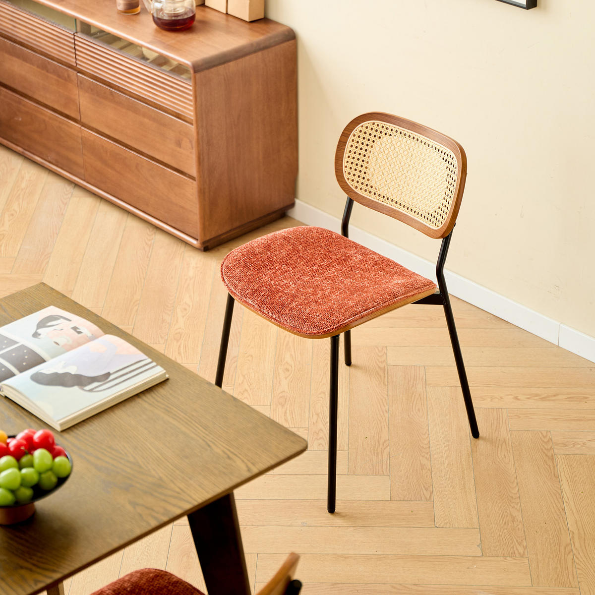 STUHL 2er-Set Kunstleder Terracotta - Schwarz, Textil (46/75/55cm) - Nordlys