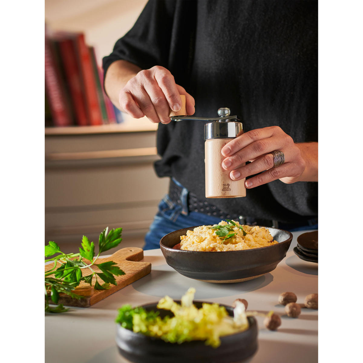 MUSKATMÜHLE Isen 15cm Buchenholz Natur Stahlmahlwerk - Braun, Holz (5.4/15/5.4cm) - PEUGEOT