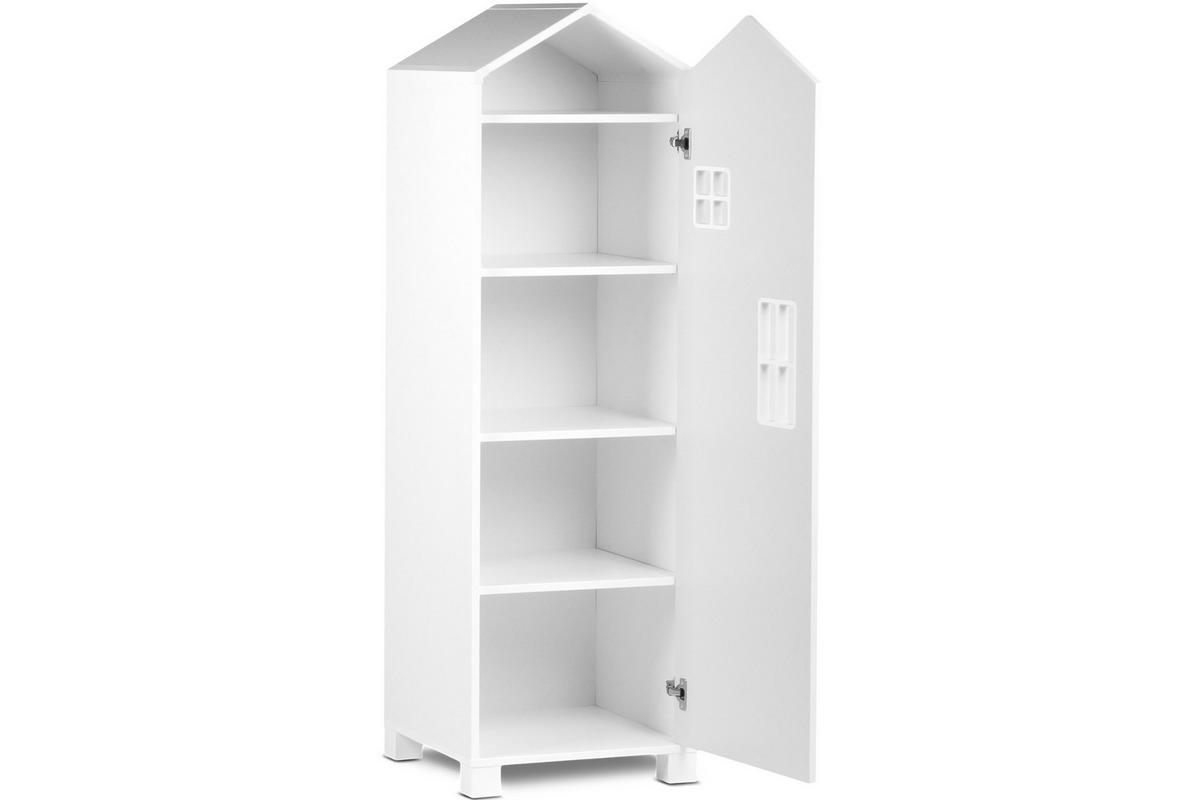 KINDERKLEIDERSCHRANK MIRUM 4 Einlegeböden, Weiß/Grau - Weiß/Grau, Holz (47/152/45cm) - KONSIMO®