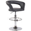 BARHOCKER Lederlook grau - Chromfarben/Grau, Textil/Metall (58/82/47cm) - CLP