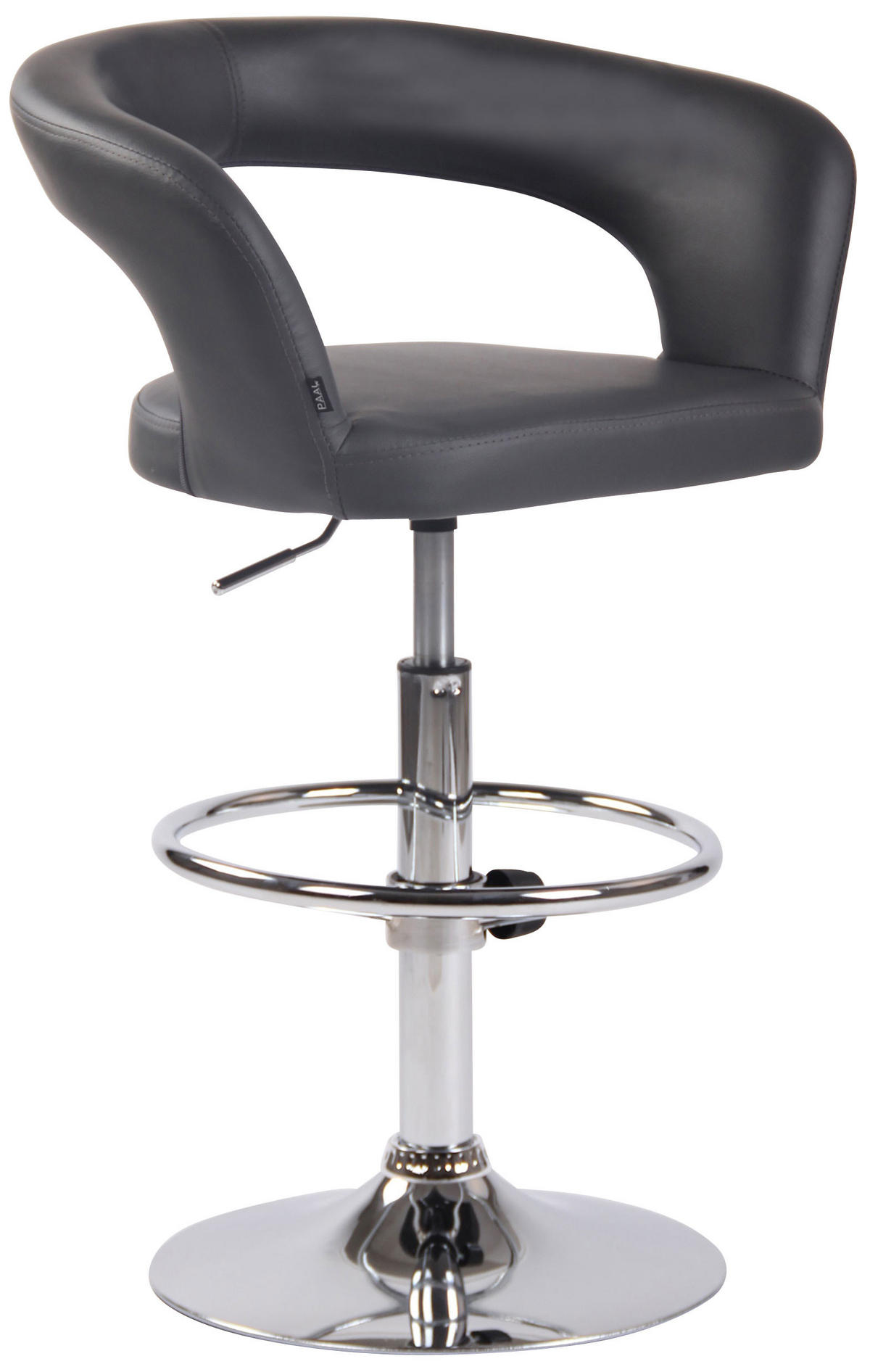BARHOCKER Lederlook grau - Chromfarben/Grau, Textil/Metall (58/82/47cm) - CLP
