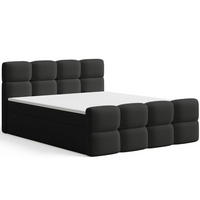 BOXBETT Rivon 180x200 Bouclé-Stoff Schwarz - Schwarz, Holz/Textil (180/200cm) - Graingold