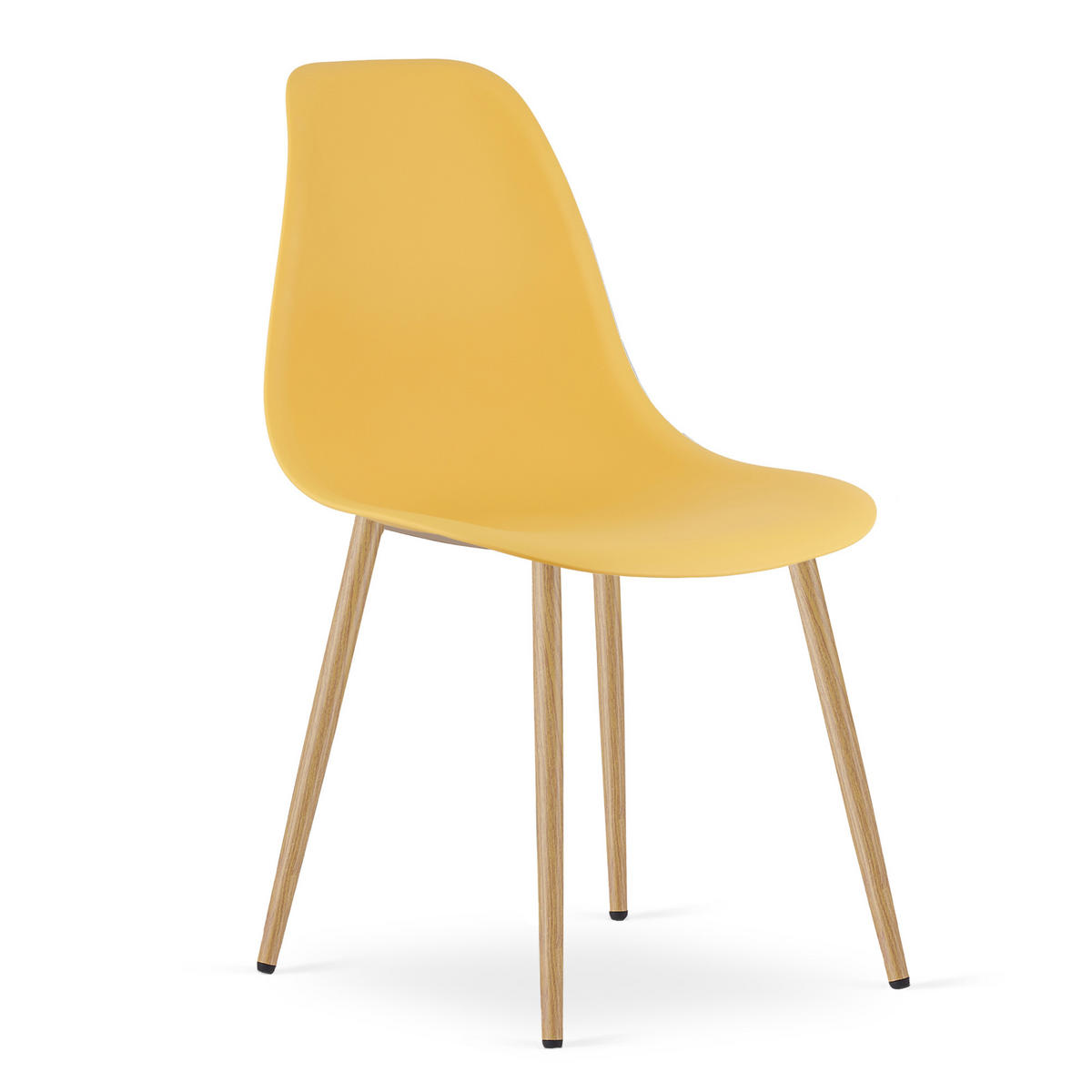 ESSZIMMERSTUHL 2-er Set KALEO Senffarbener Sitz, natürliche Beine - Currygelb/Naturfarben, Kunststoff (46/84/51cm) - Valora