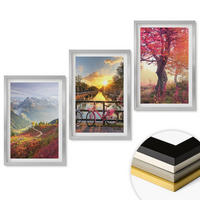 WANDBILDER 3er Set - 40x60 cm Silberner Rahmen - Berglandschaften mit dem Fahrrad - Silberfarben, Kunststoff (40/60cm) - ArtPrintCave