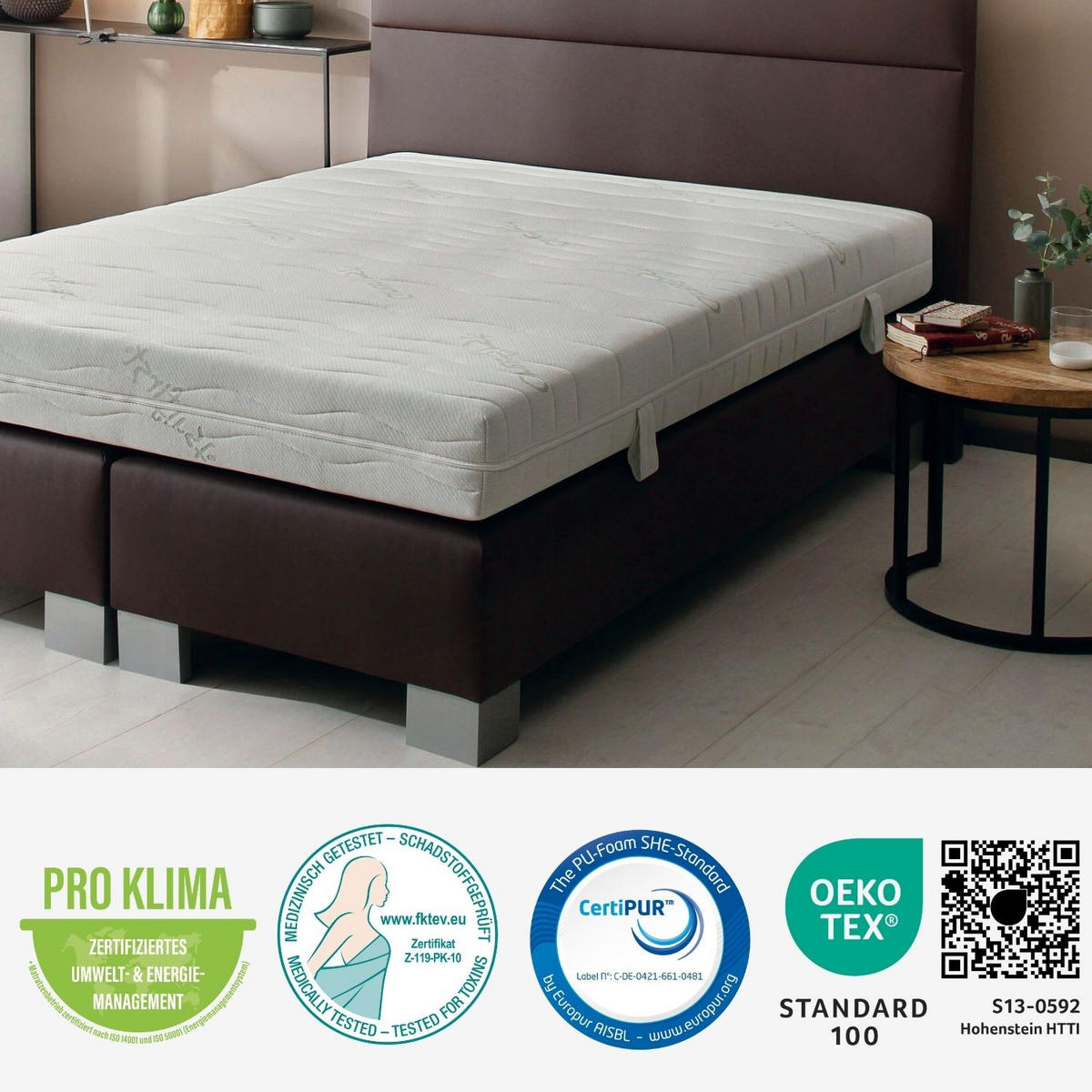 MATRATZE 90x200 Härtegrad H5 Höhe 18cm - 7-Zonen Kaltschaummatratze 90x200, antibakterieller Bezug - Weiß, Textil (90/200cm) - Sleepneo