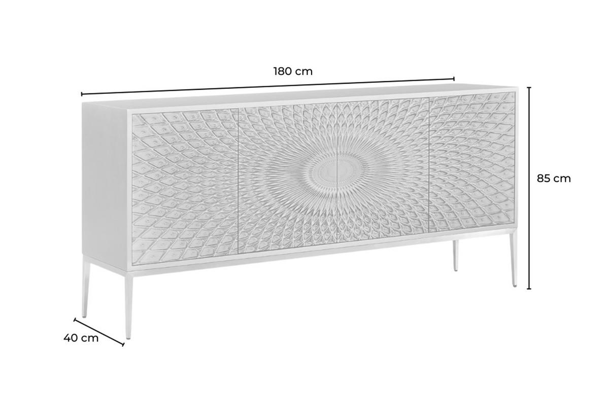 SIDEBOARD LAGO Grün Holz - Goldfarben/Grün, Holz/Metall (180/85/40cm) - KAWOLA