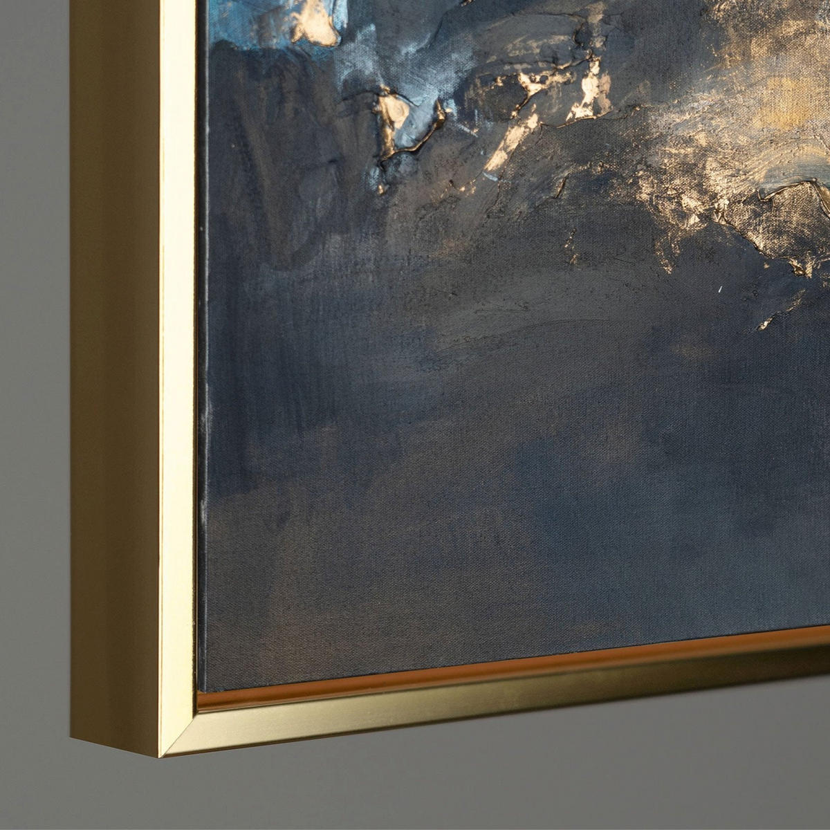 GEMÄLDE Elegante Abstraktion II Schattenfugenrahmen Gold 120x80 cm - Goldfarben, Holz (120/80cm) - YS-art gallery