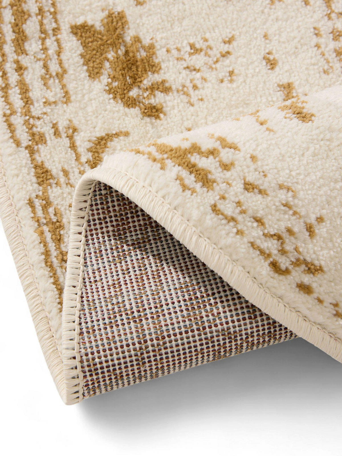 VINTAGE-TEPPICH Suki ø 120 cm rund - Gelb/Creme, Kunststoff (120/120cm) - benuta