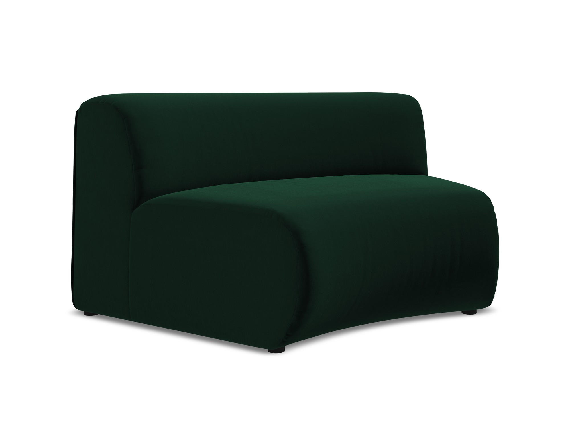 SOFAELEMENT Samt Stoff Grün - Dunkelgrün/Schwarz, Kunststoff/Textil (147/70/89cm) - Makamii