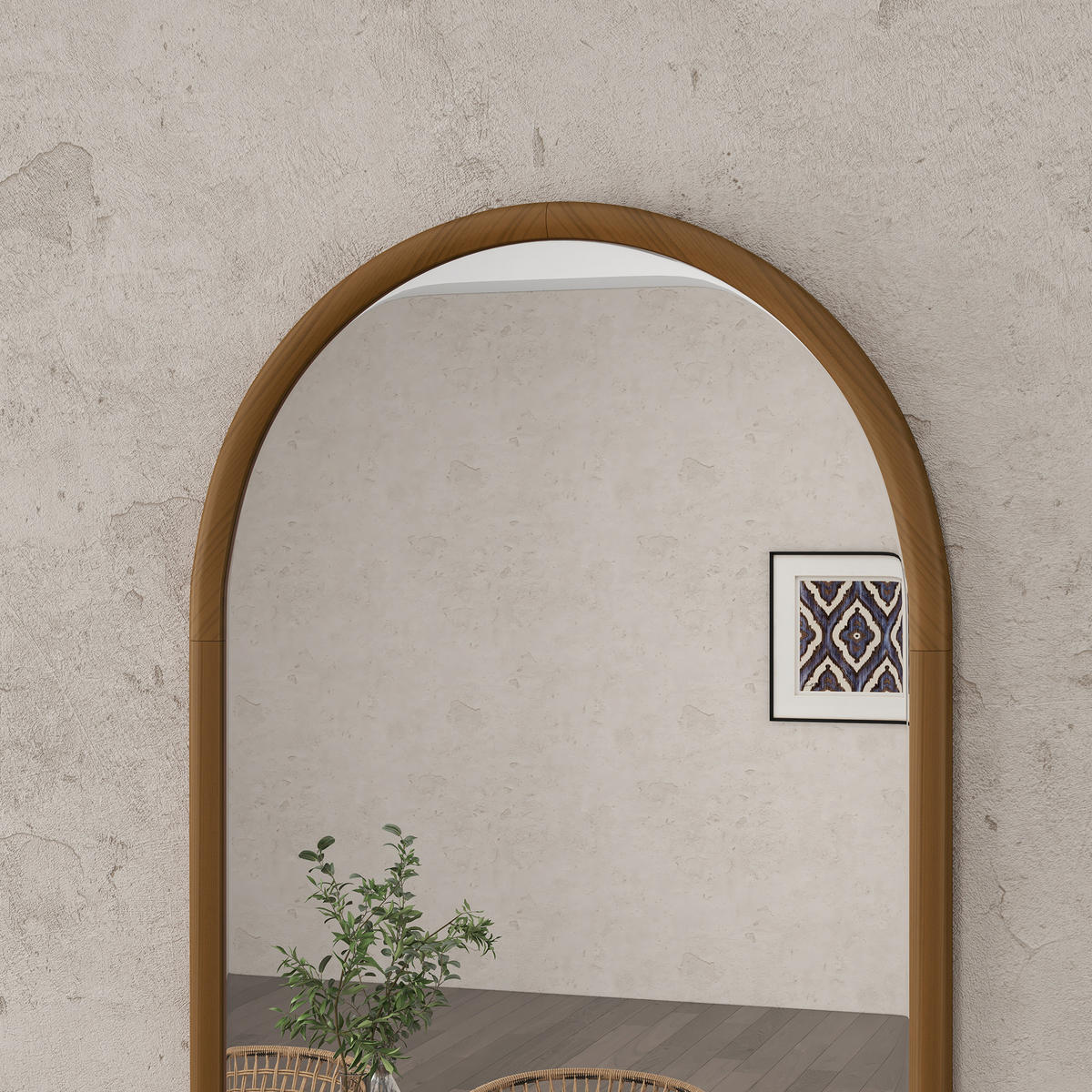 WANDSPIEGEL DE-14272 mit Holzrahmen 110x65 cm Dunkelbraun - Braun, Glas (65/110/3.5cm) - ComfortXL