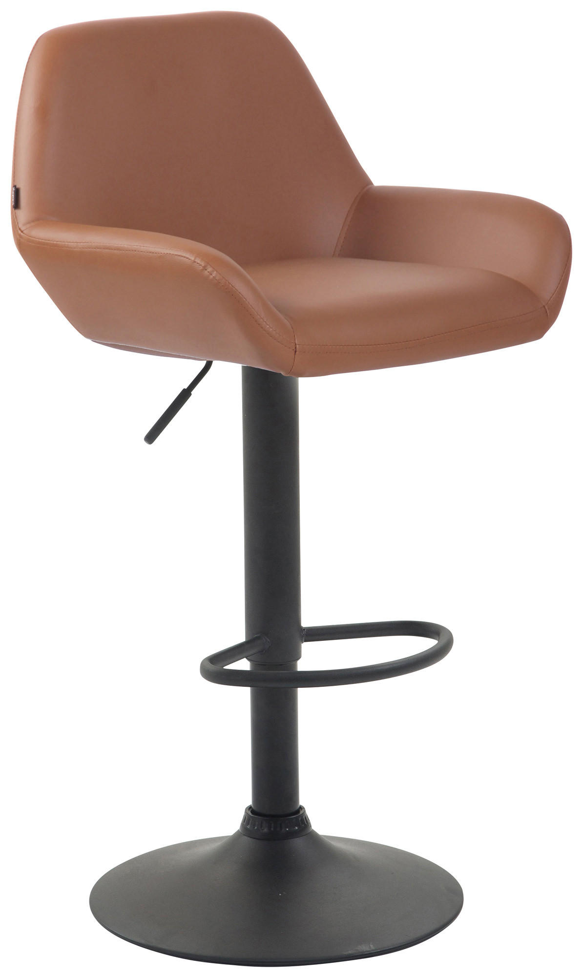 BARHOCKER 2er Set Lederlook hellbraun - Hellbraun/Schwarz, Textil/Metall (51/89/52cm) - CLP