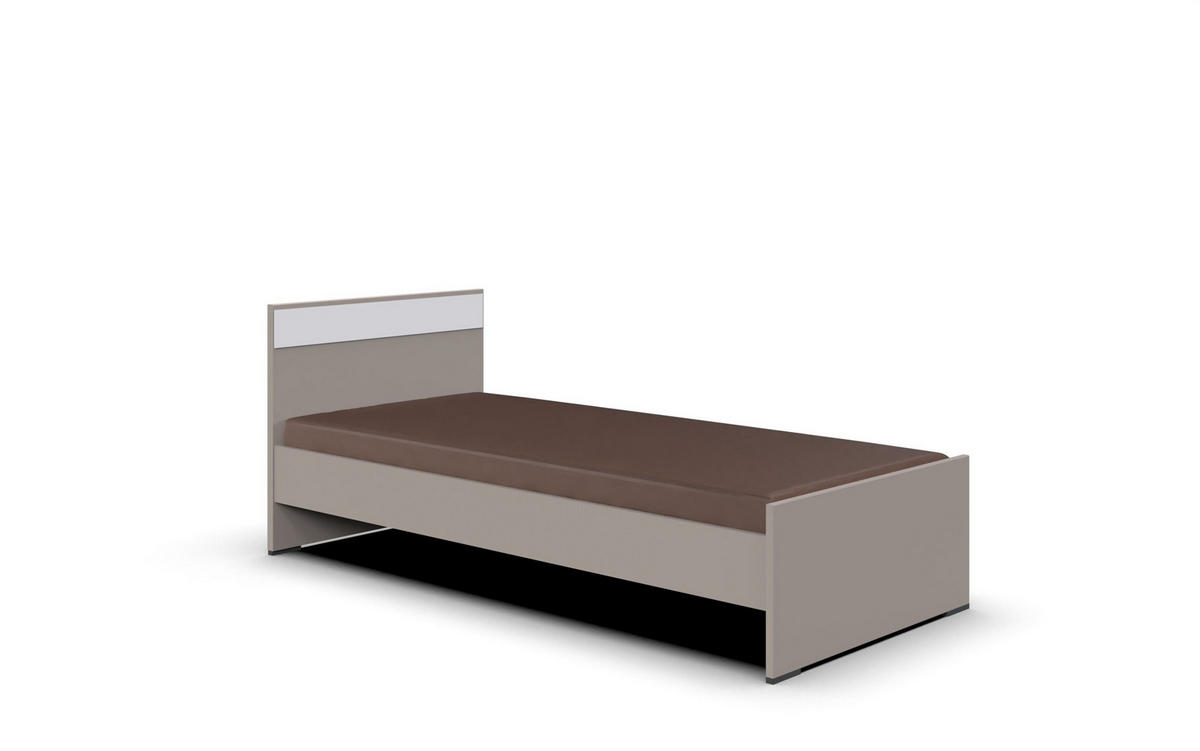 JUGENDZIMMER Bahamas Saharagrau- Weiß 7 teilig mit Drehtürenschrank - Grau, Holzwerkstoff (80/200/120cm)