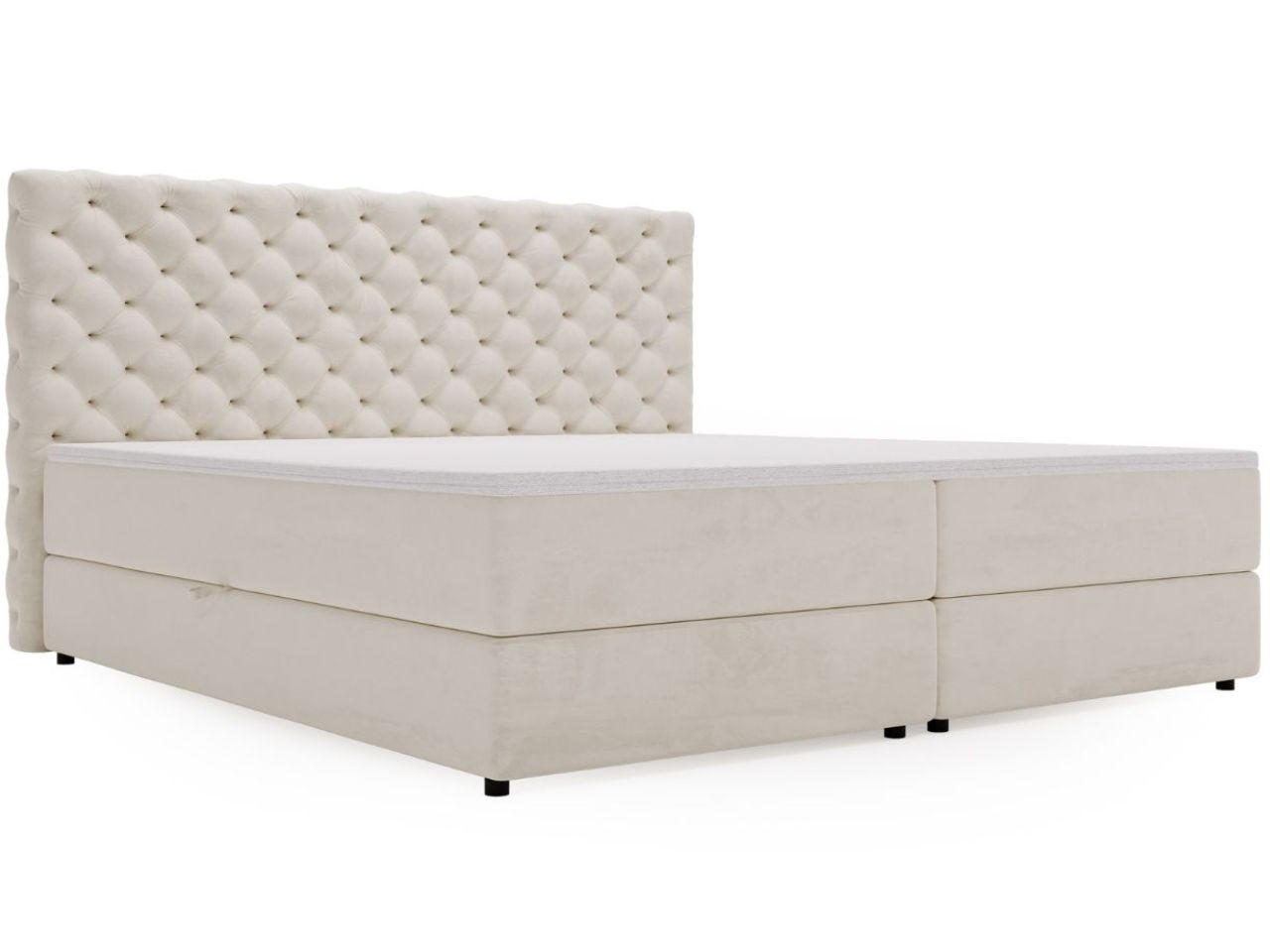 BOXBETT Bergamo 180x200 Beige - Beige/Schwarz, Holz/Textil (180/200cm) - Graingold