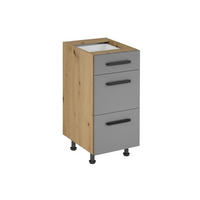 UNTERSCHRANK 40 cm – Nexa D40S3 – Beige / Push-to-Open-System - Beige, Holzwerkstoff (40/82/47cm) - ROYAL24_MARKT