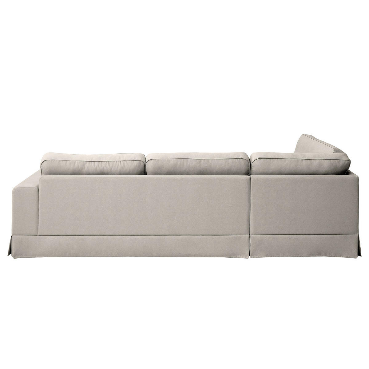 ECKSOFA mit Husse - Ottomane, Webstoff - Hellgrau/Schwarz, Kunststoff/Textil (297/210cm) - home24