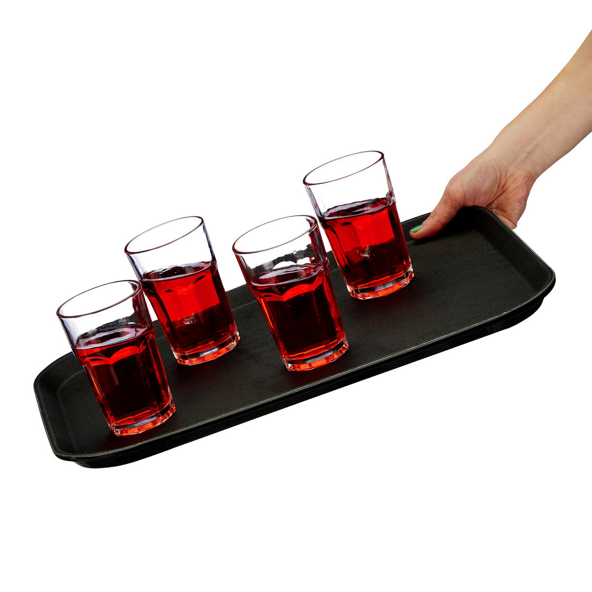 2xSERVIERTABLETT - Schwarz, Kunststoff (46/2/35cm) - Relaxdays