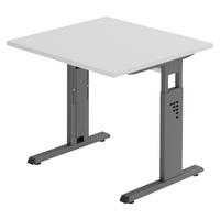 SCHREIBTISCH Serie-O 80/80/74 cm in Grau/Graphitfarben - Graphitfarben/Grau, Holzwerkstoff (80/80/74cm) - bümö