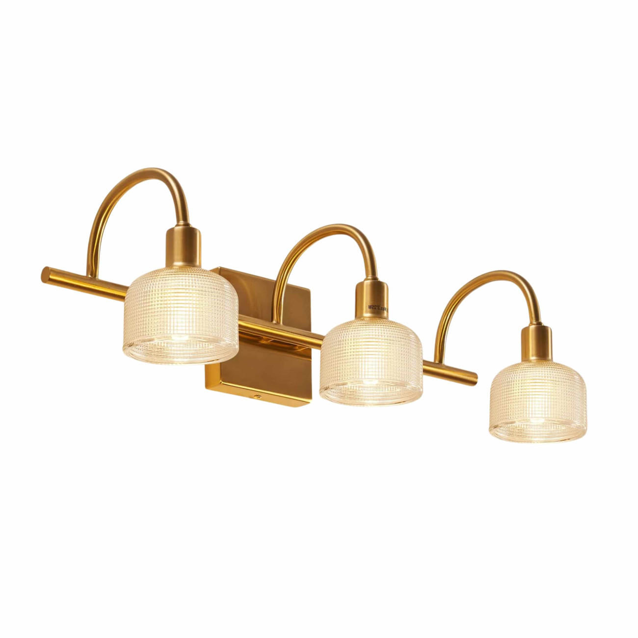 WANDLEUCHTE Gabriela, Frostweiß und Gold, 55cm - Goldfarben, Glas (23/18/55cm) - KOSILUM